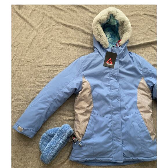 Newt Gerry Girls Size L- 14/16 LT Sky Blue Gray 3 in 1 Winter Jacket - Picture 5 of 13